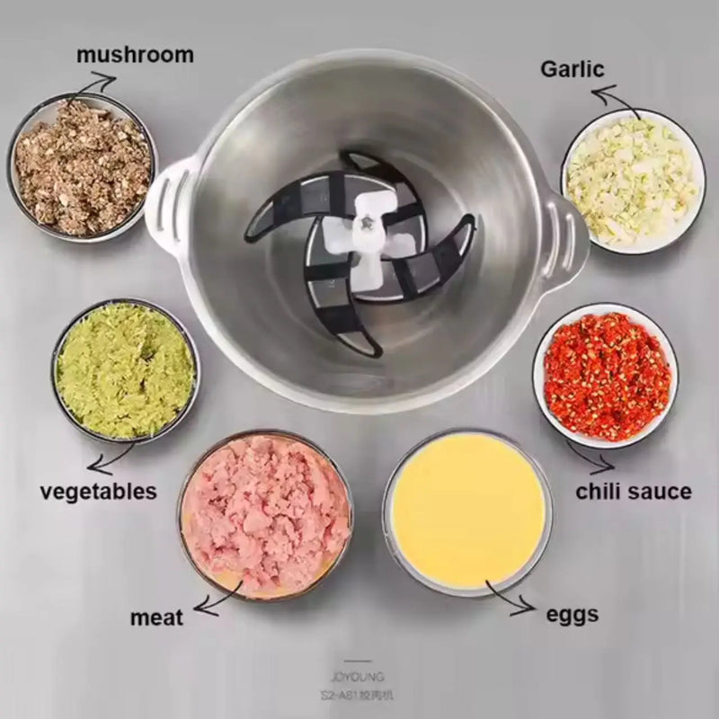 Mini Processador Elétrico 110V – Pique e Moa Carnes, Alho e Muito Mais com Facilidade!✅