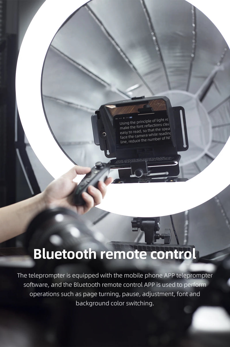 Teleprompter para Smartphones e DSLRs com Controle Remoto