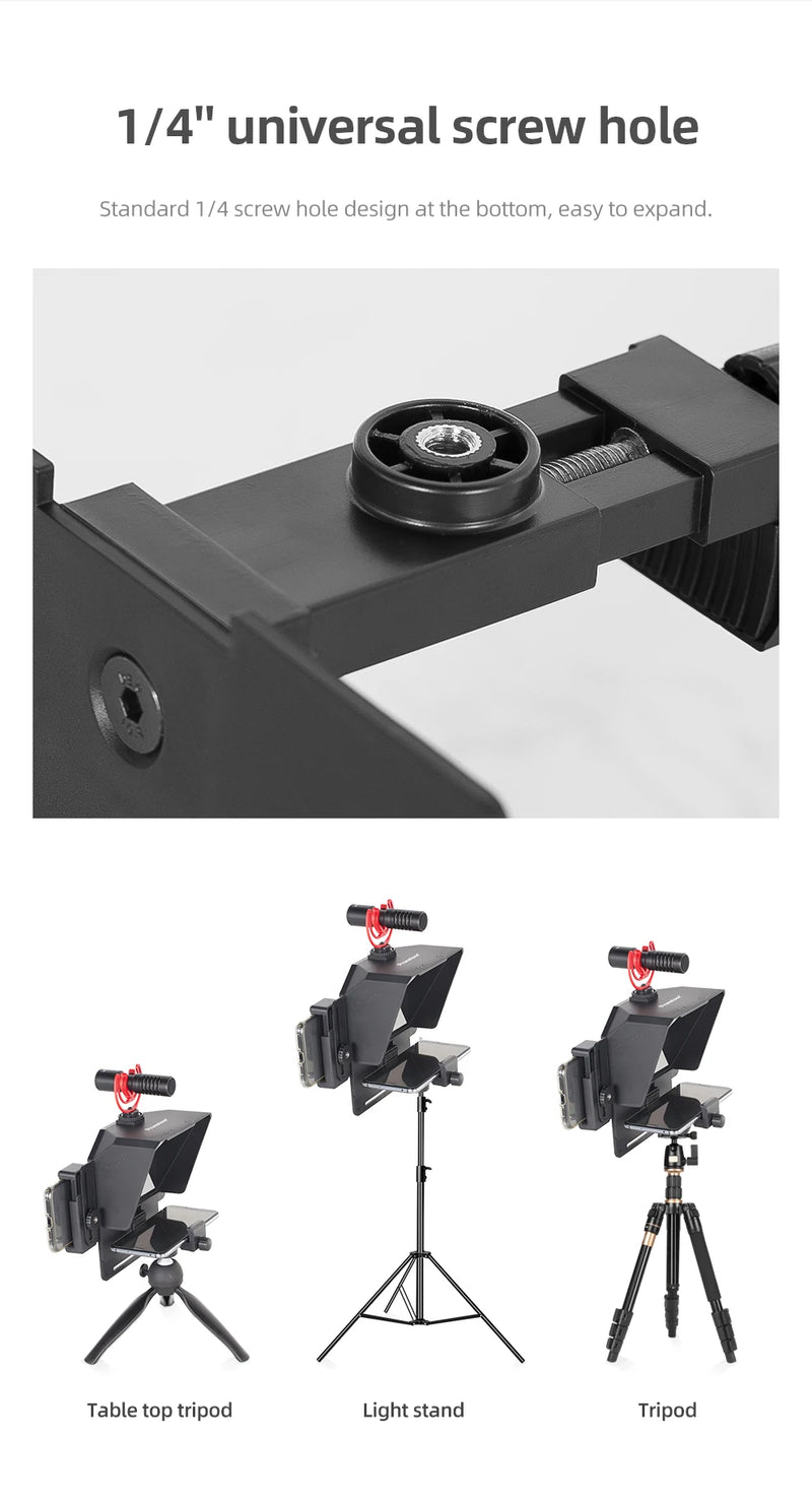 Teleprompter para Smartphones e DSLRs com Controle Remoto