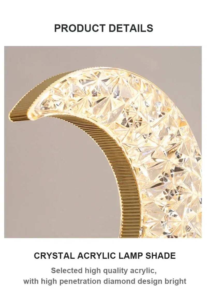 Luminária Mesa LED Cristal Luxo 3 Tons Touch✅