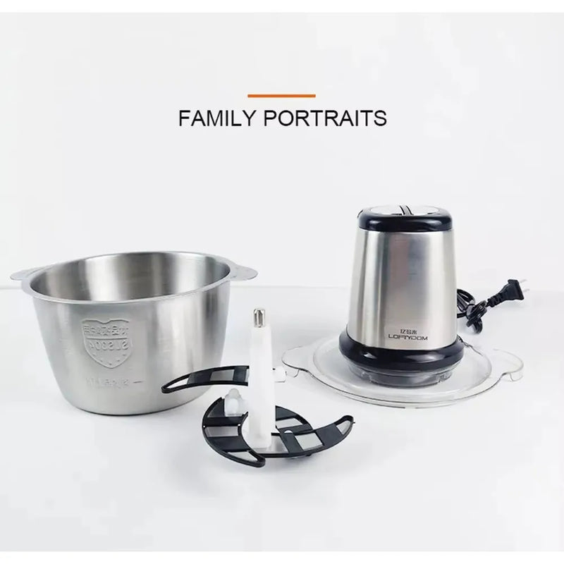 Mini Processador Elétrico 110V – Pique e Moa Carnes, Alho e Muito Mais com Facilidade!✅